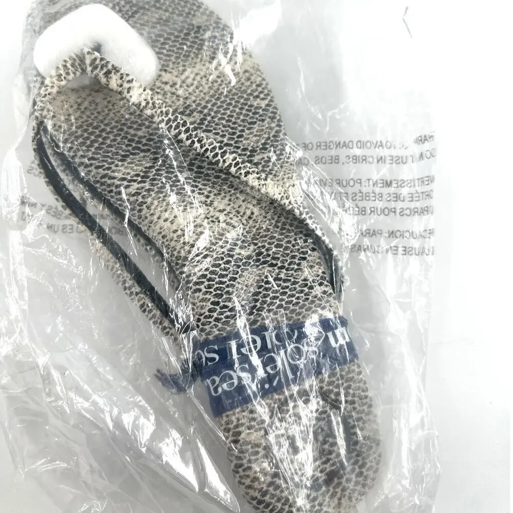 Solei Sea Women's Python Gray Thong Sandals Size 8